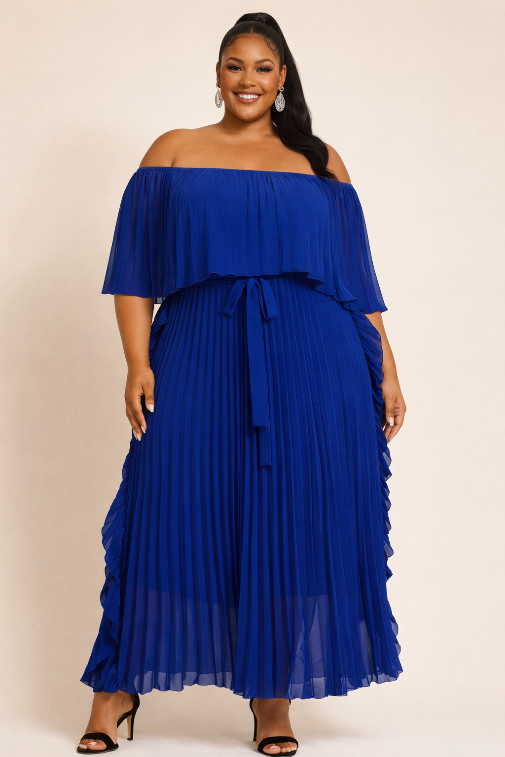 Ocean Breexe Pleated Blue
