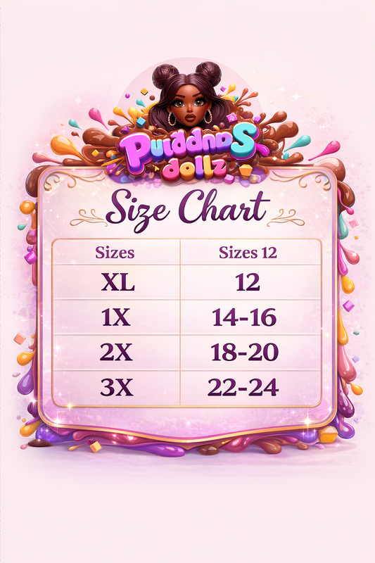 PUDDINS DOLLZ SIZE CHART